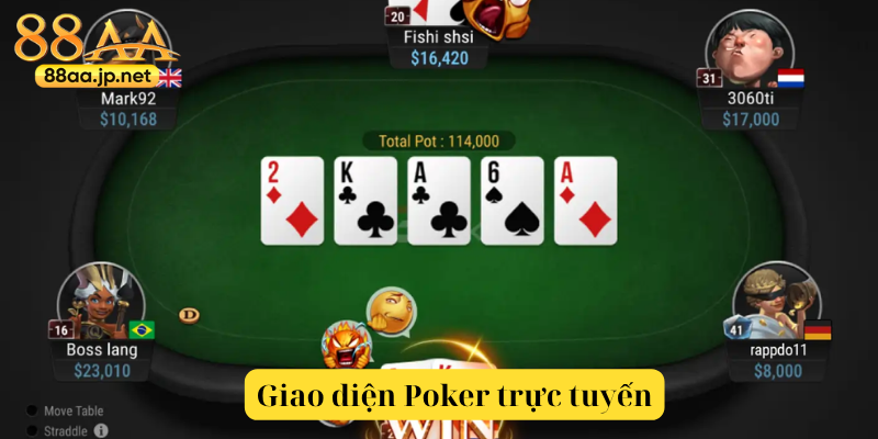 Poker tại 88AA — Hướng dẫn chi tiết & chiến lược chơi chuyên nghiệp 5 Giao diện Poker trực tuyến trên nền tảng 88AA